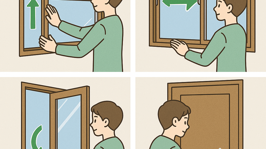窓や扉の効果的な開け閉め方